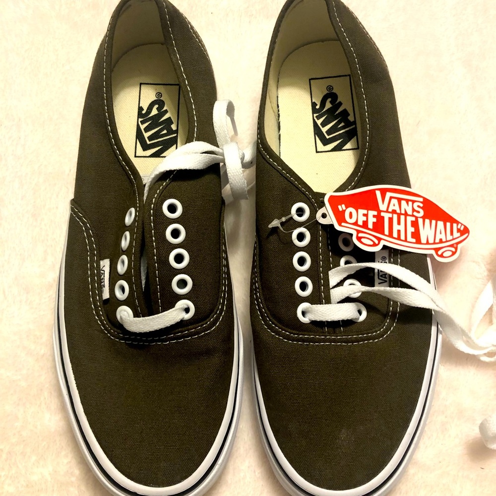 Women’s size 8.5 Vans sneakers. Dark olive green